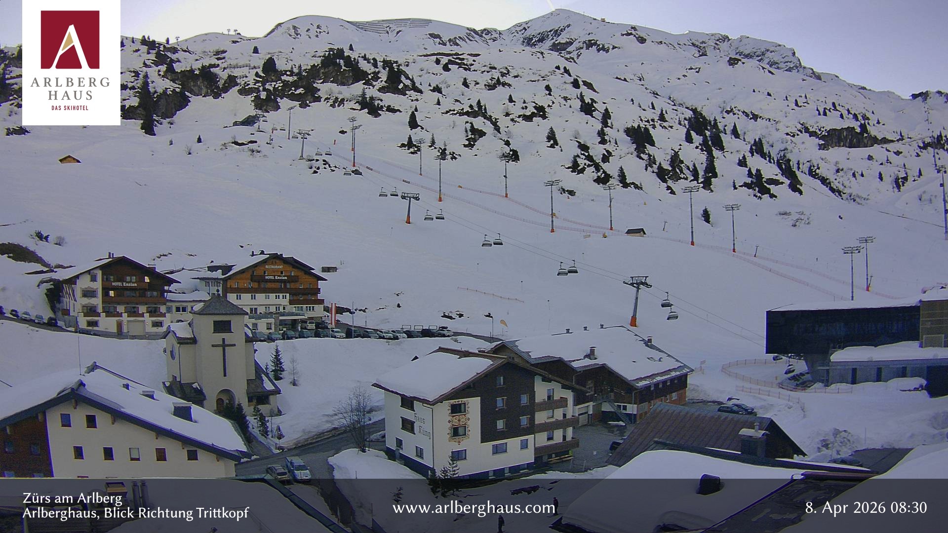 Archiv Foto Webcam Zürs: Hotel Arlberghaus