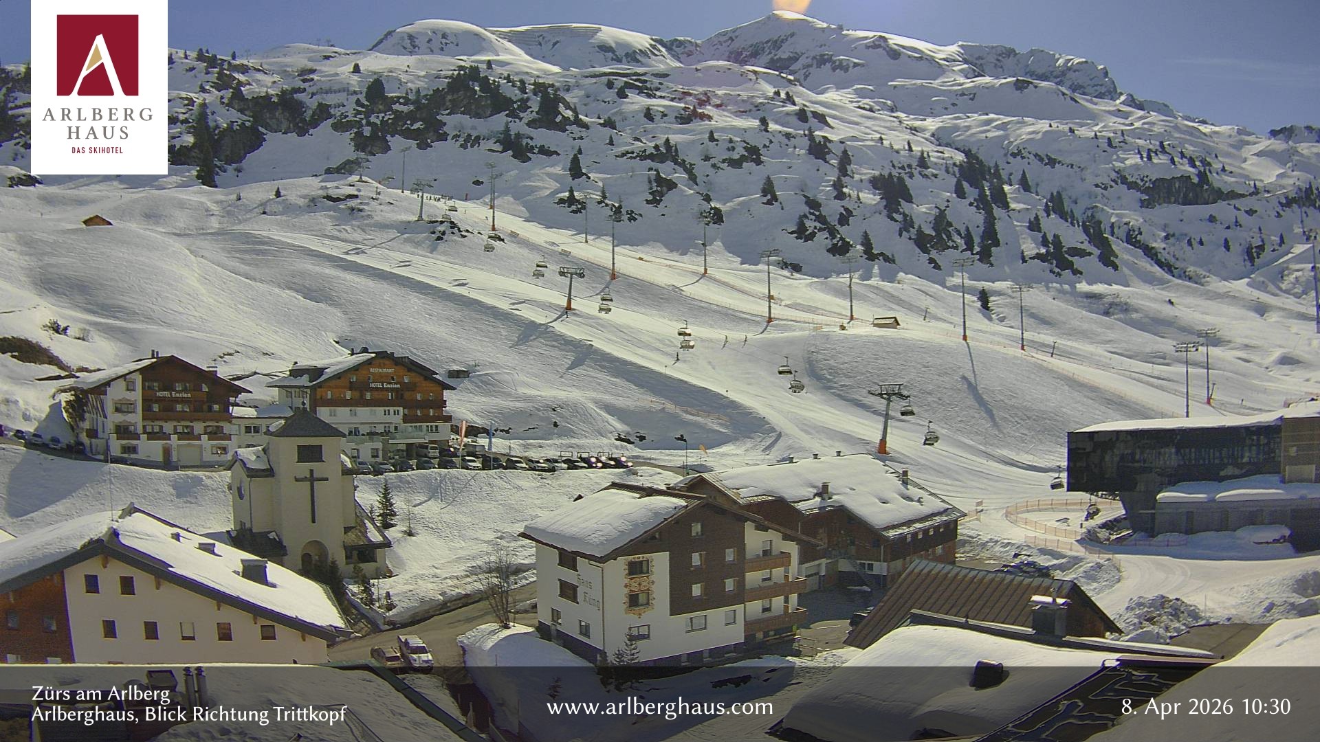 Archiv Foto Webcam Zürs: Hotel Arlberghaus
