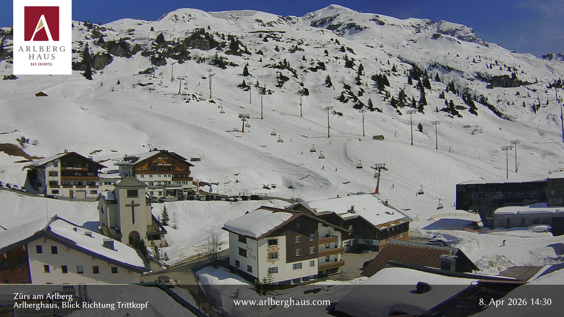 Archiv Foto Webcam Zürs: Hotel Arlberghaus