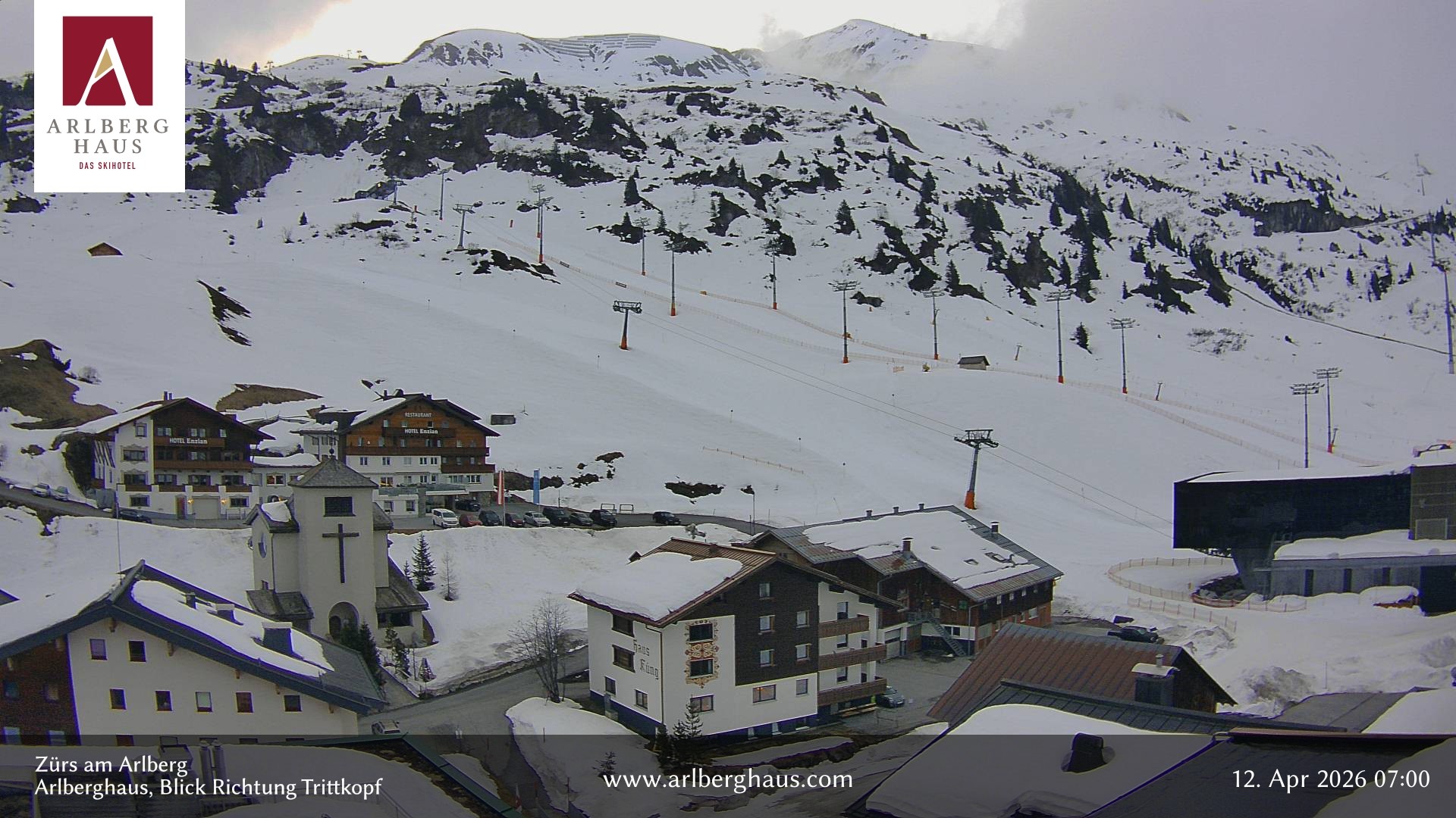 Archiv Foto Webcam Zürs: Hotel Arlberghaus