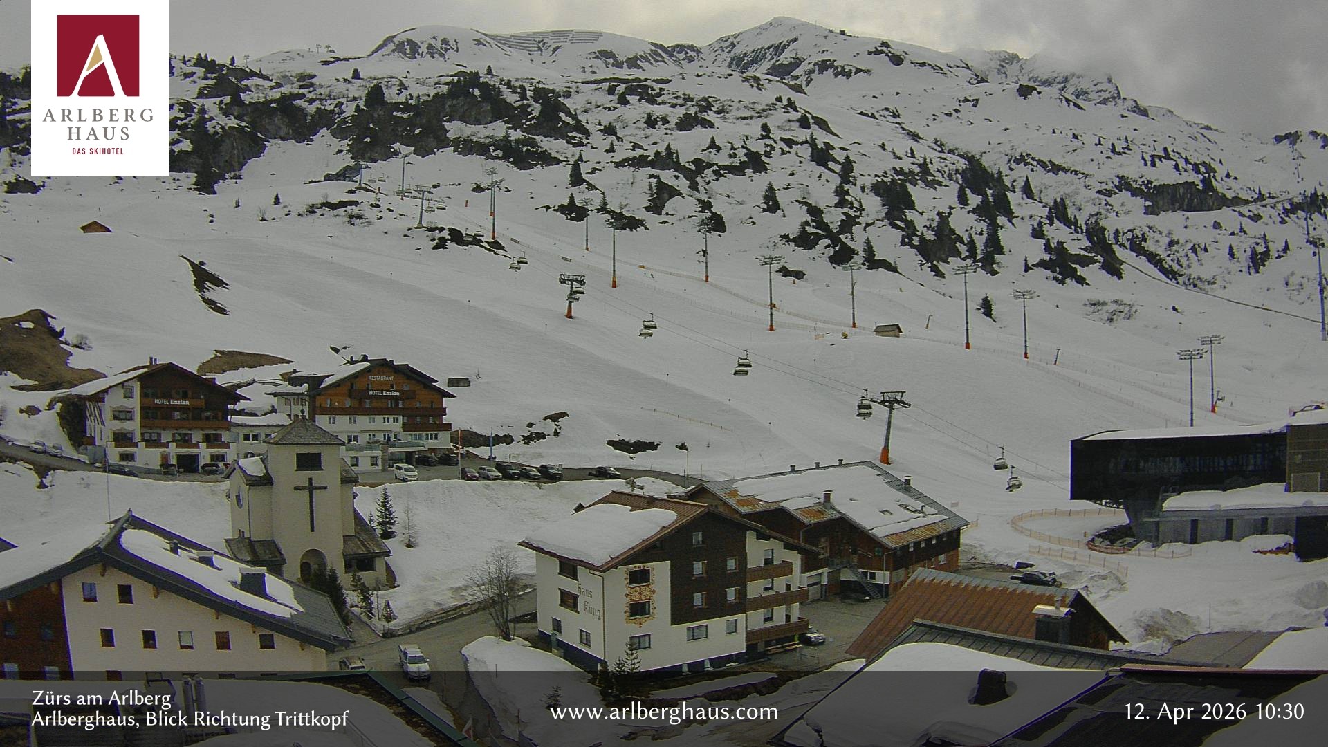 Archiv Foto Webcam Zürs: Hotel Arlberghaus