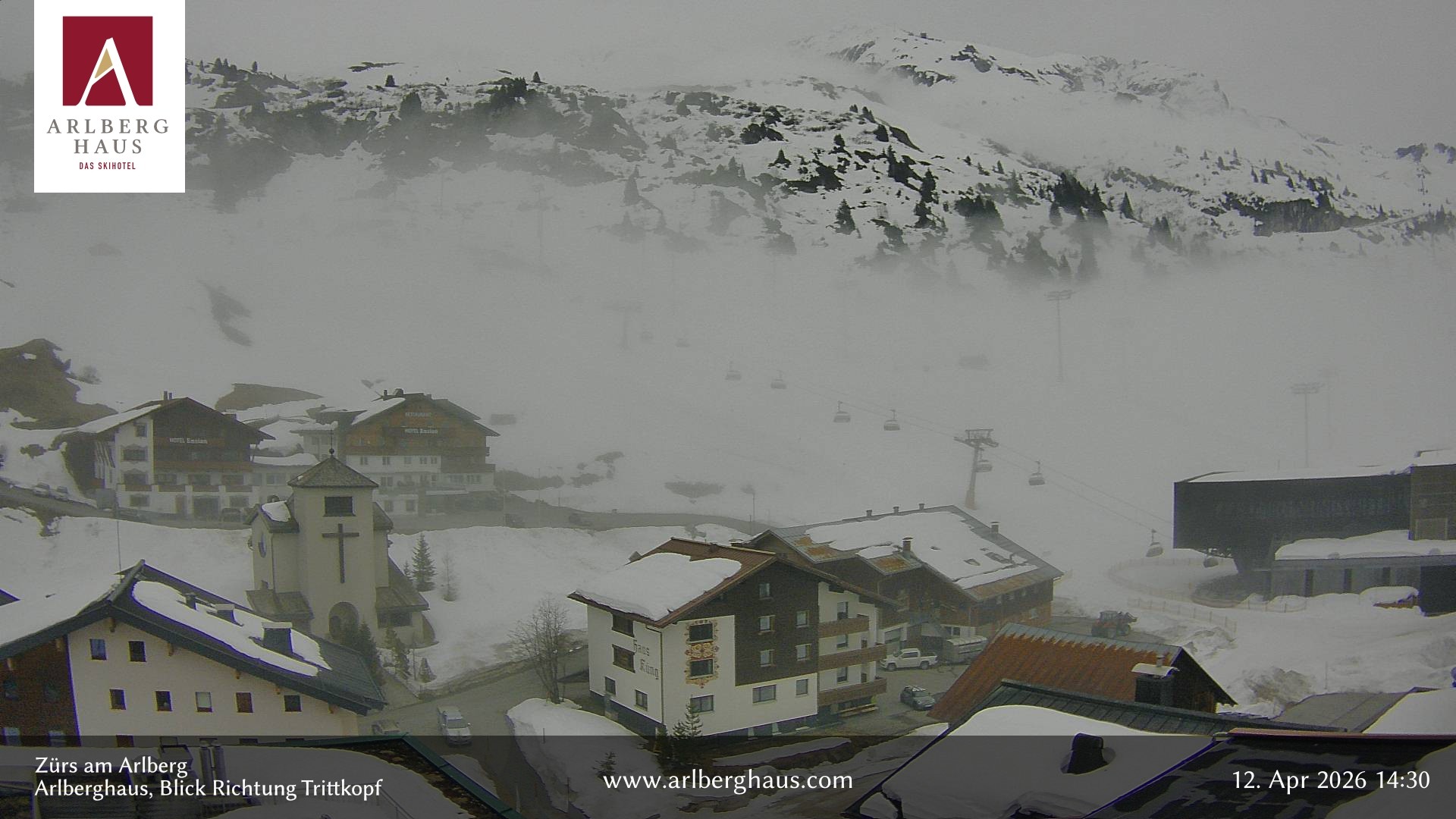 Archiv Foto Webcam Zürs: Hotel Arlberghaus