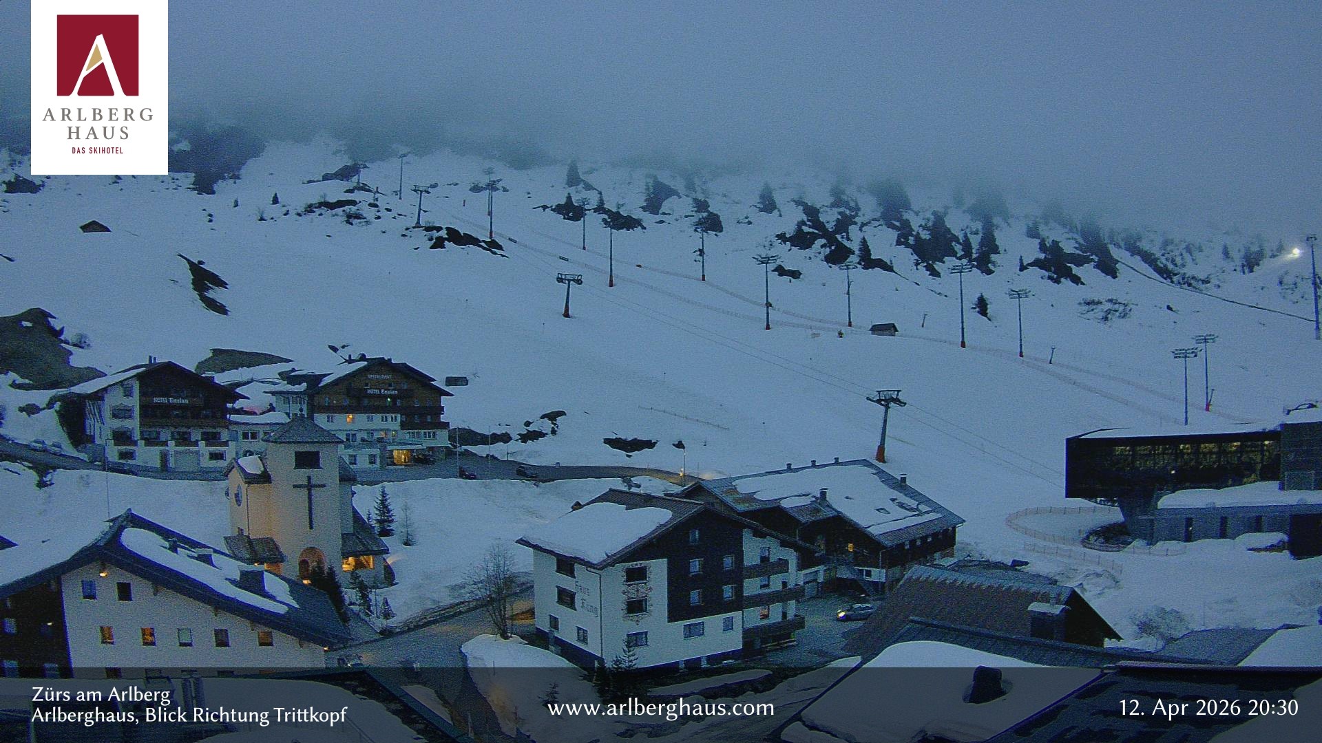 Archiv Foto Webcam Zürs: Hotel Arlberghaus