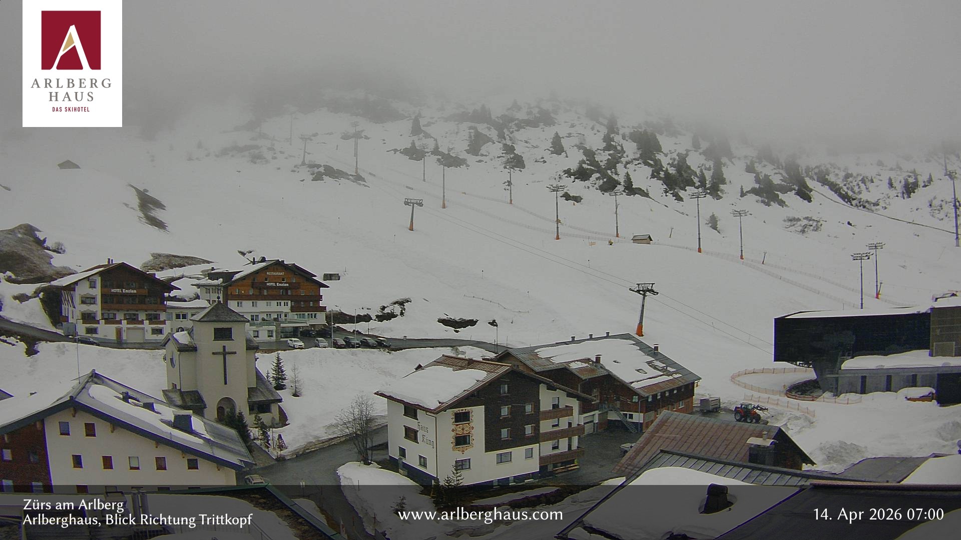 Archiv Foto Webcam Zürs: Hotel Arlberghaus