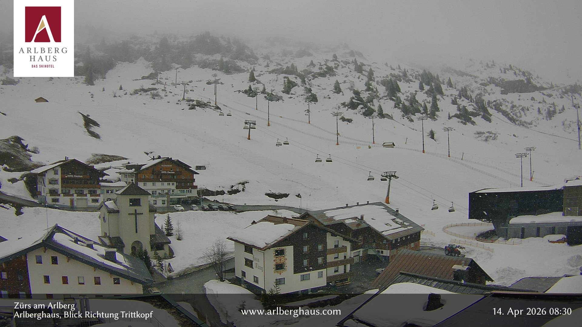 Archiv Foto Webcam Zürs: Hotel Arlberghaus