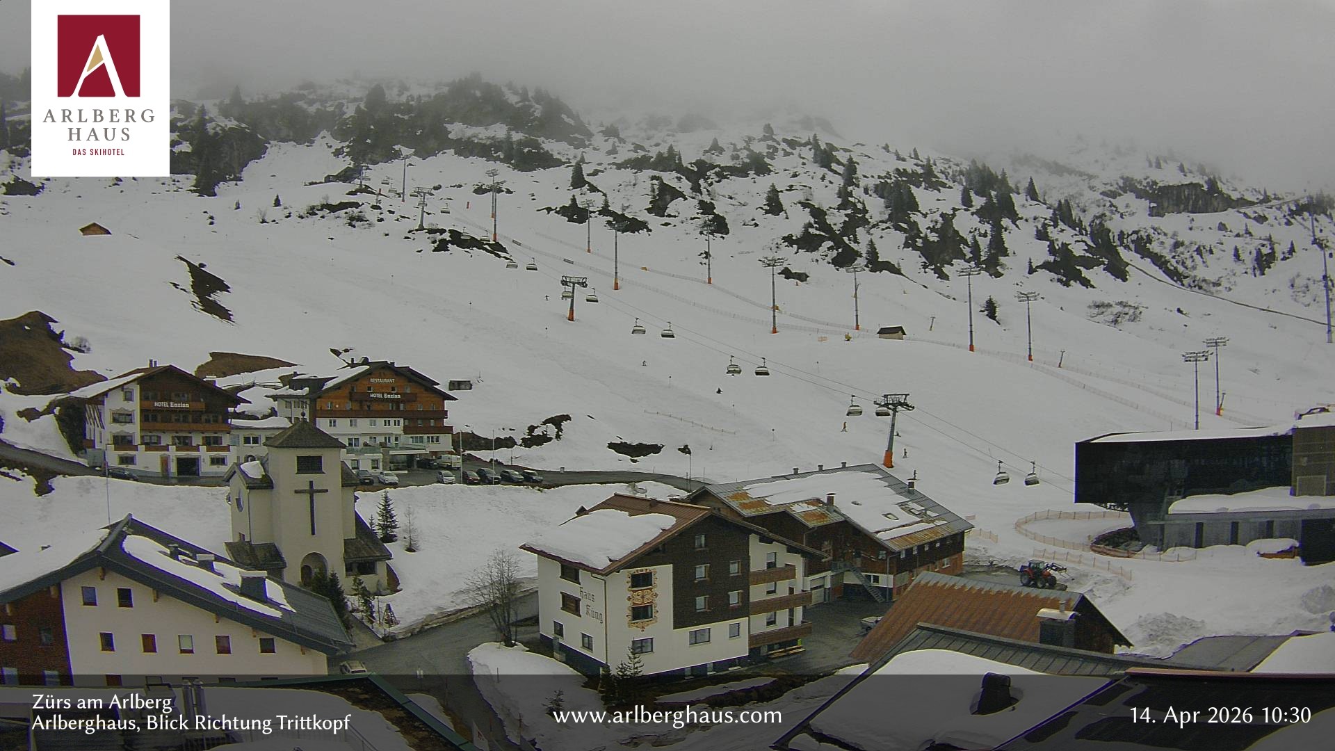 Archiv Foto Webcam Zürs: Hotel Arlberghaus