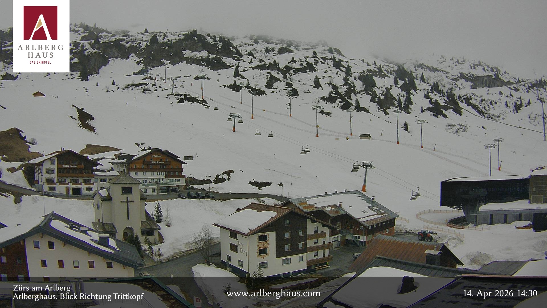 Archiv Foto Webcam Zürs: Hotel Arlberghaus