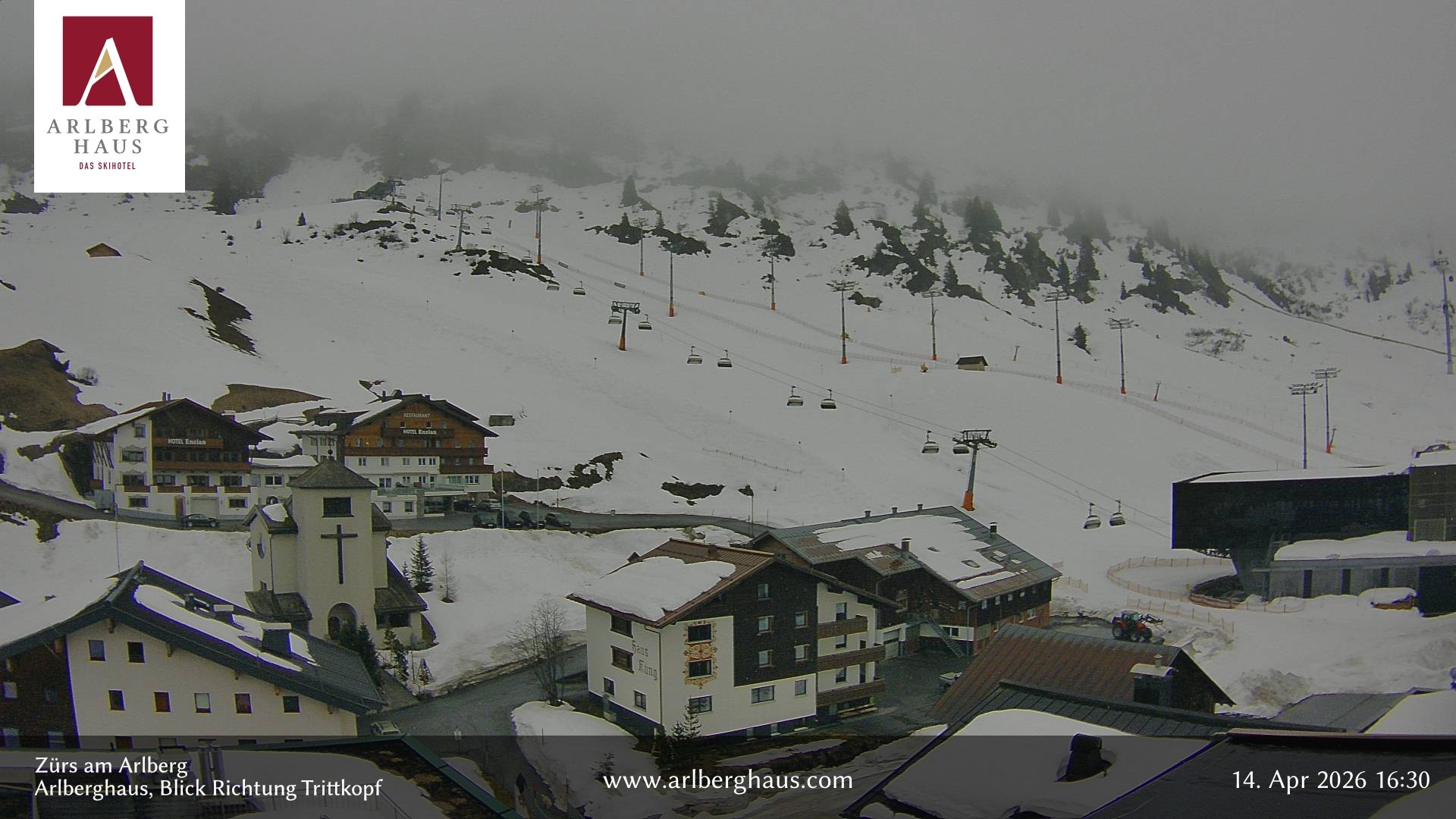 Archiv Foto Webcam Zürs: Hotel Arlberghaus