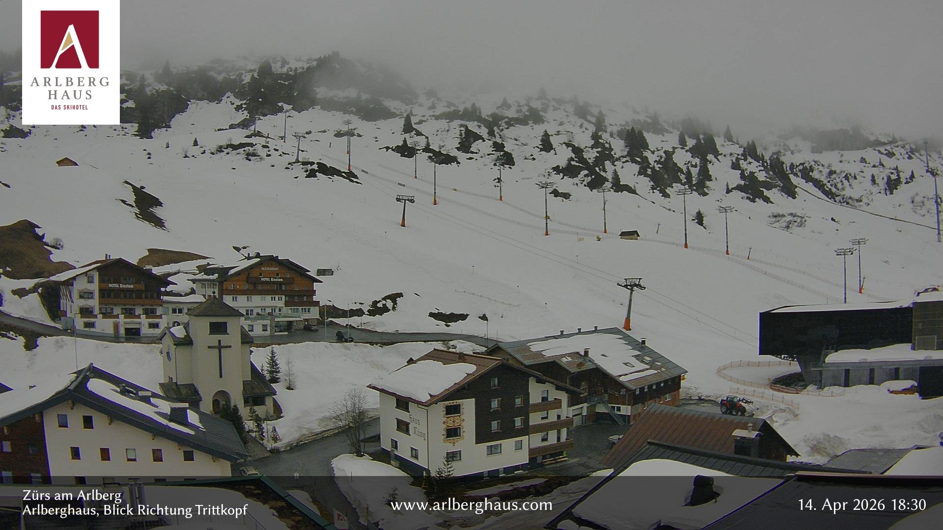 Archiv Foto Webcam Zürs: Hotel Arlberghaus