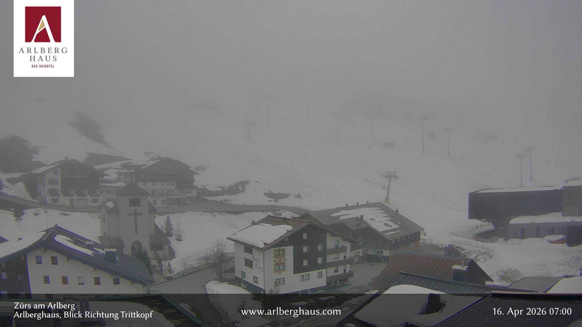 Archived image Webcam Arlberghaus at Zuers