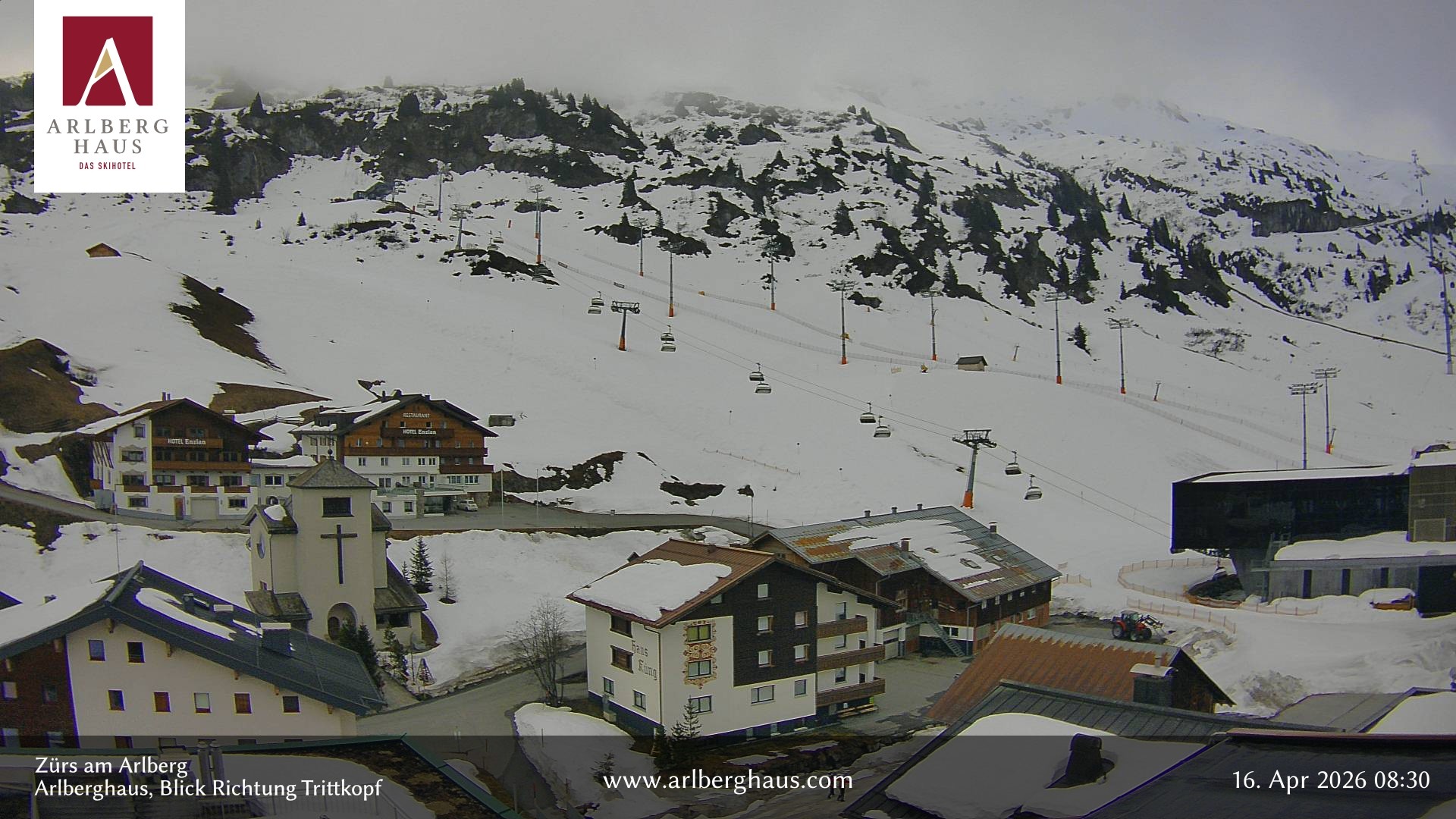 Archived image Webcam Arlberghaus at Zuers