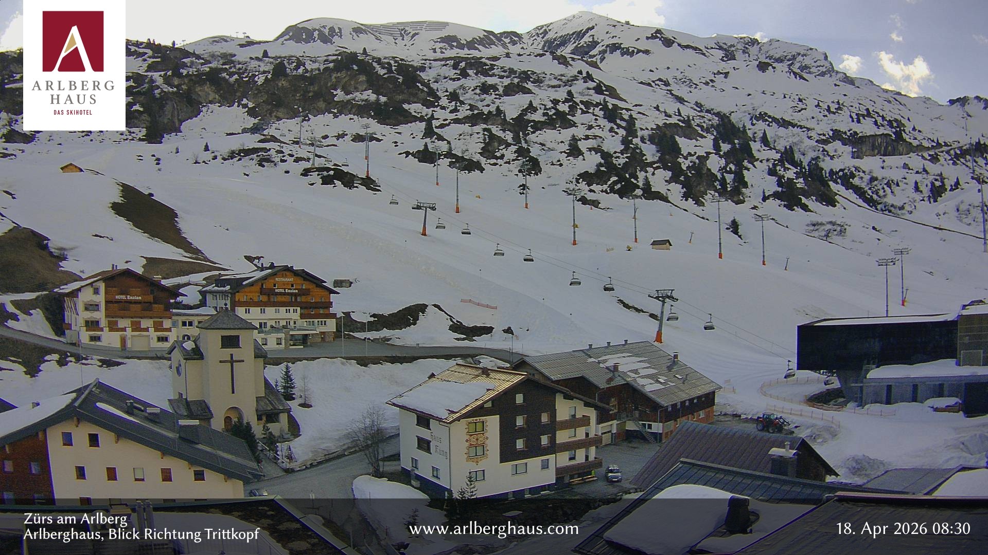 Archived image Webcam Arlberghaus at Zuers