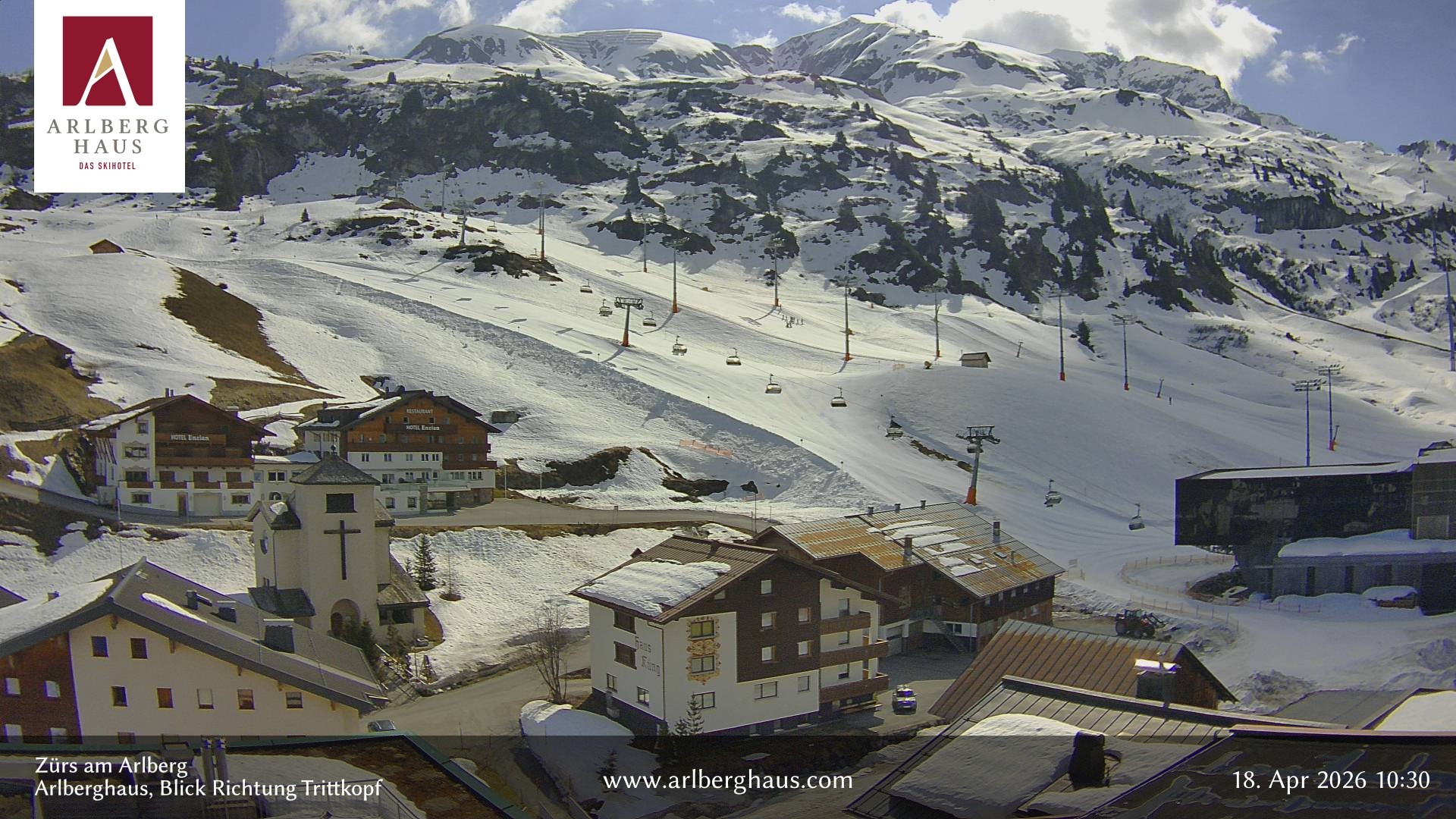 Archived image Webcam Arlberghaus at Zuers