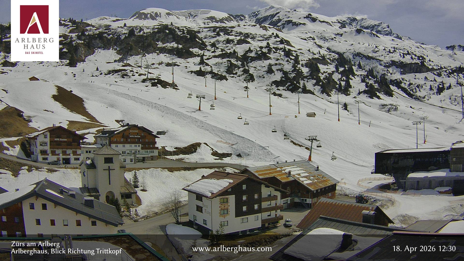 Archived image Webcam Arlberghaus at Zuers