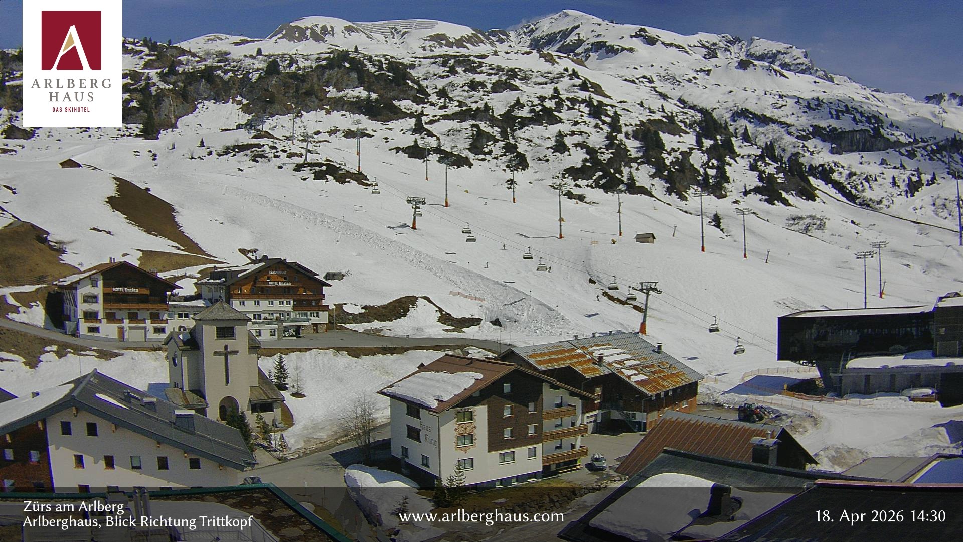 Archived image Webcam Arlberghaus at Zuers