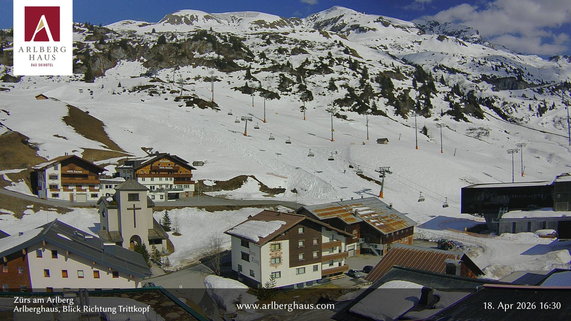 Archived image Webcam Arlberghaus at Zuers