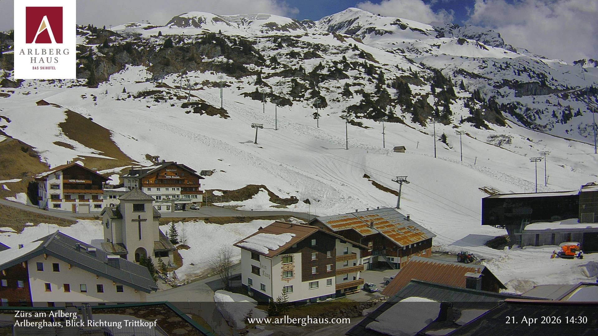Archiv Foto Webcam Zürs: Hotel Arlberghaus