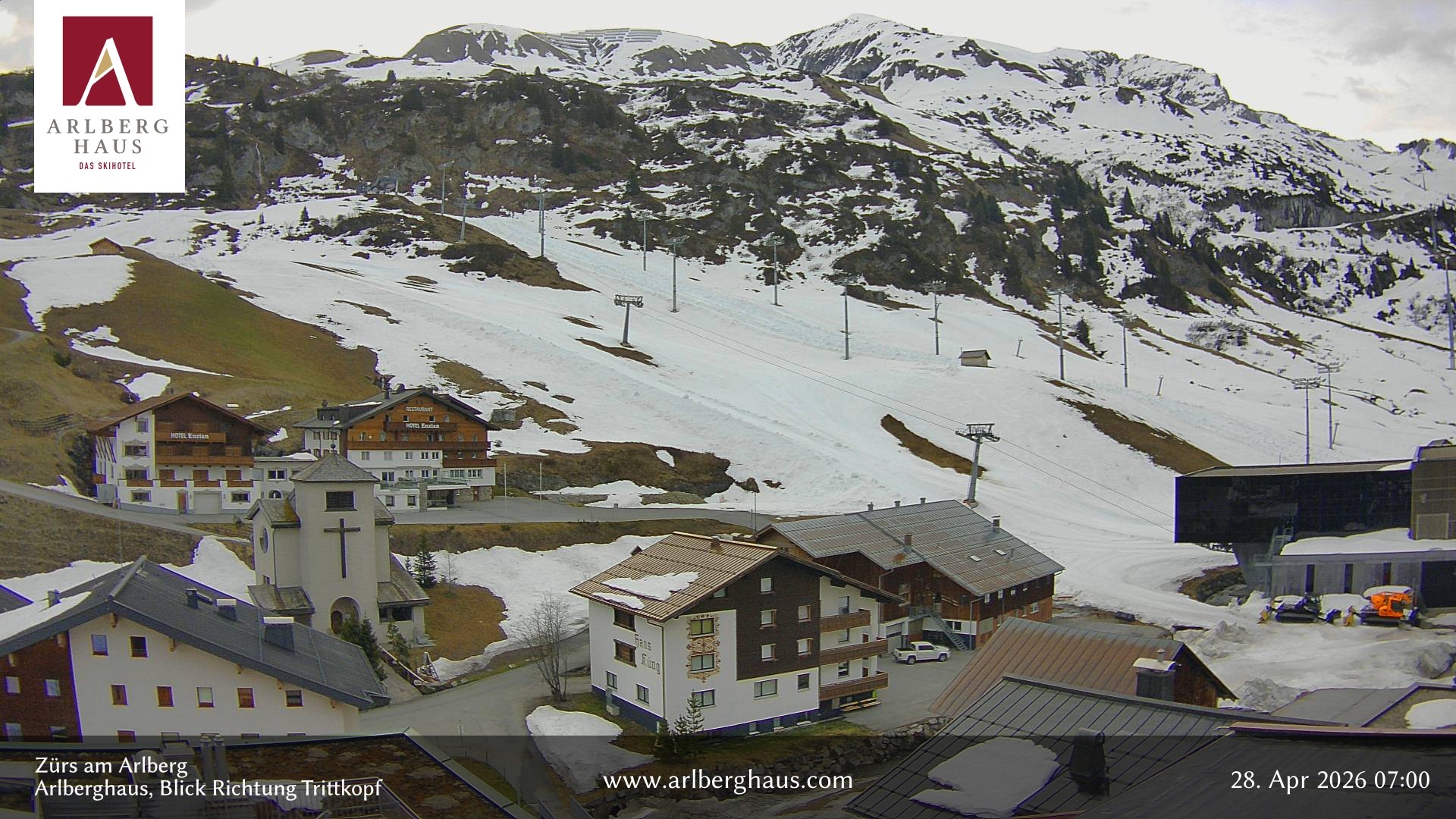 Archiv Foto Webcam Zürs: Hotel Arlberghaus