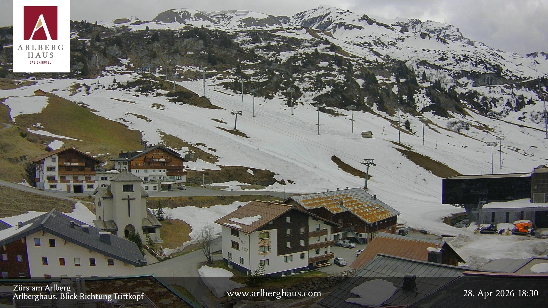 Archiv Foto Webcam Zürs: Hotel Arlberghaus