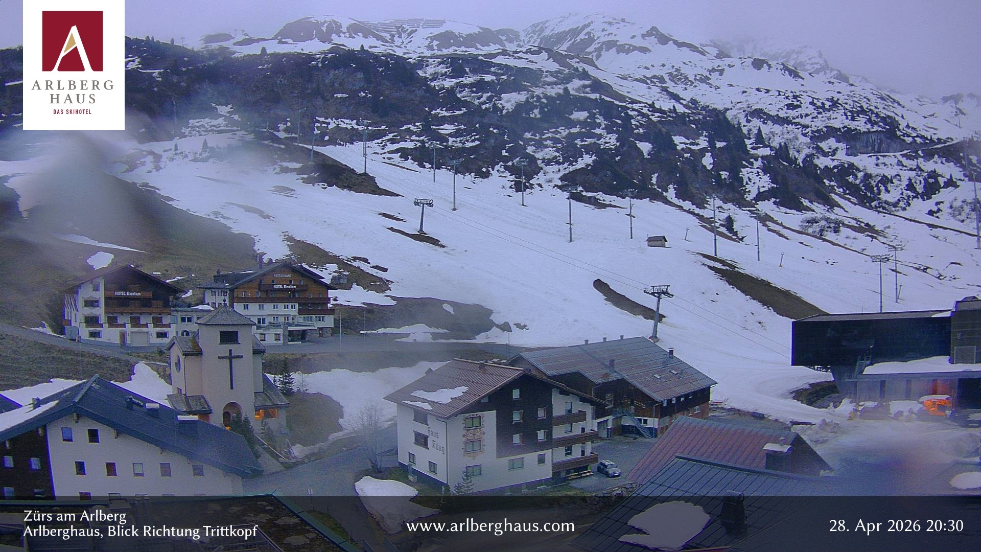 Archiv Foto Webcam Zürs: Hotel Arlberghaus