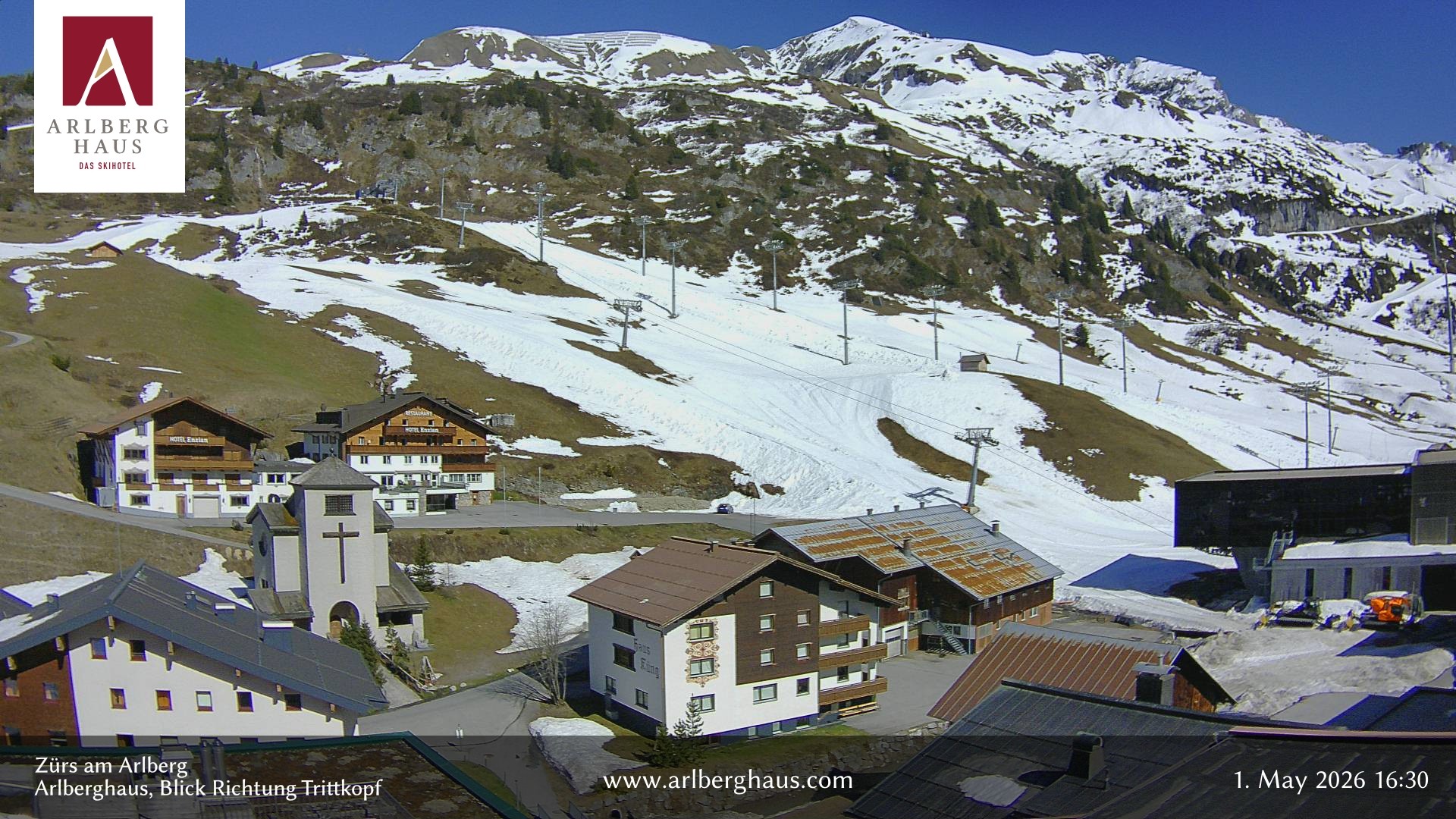 Archived image Webcam Arlberghaus at Zuers