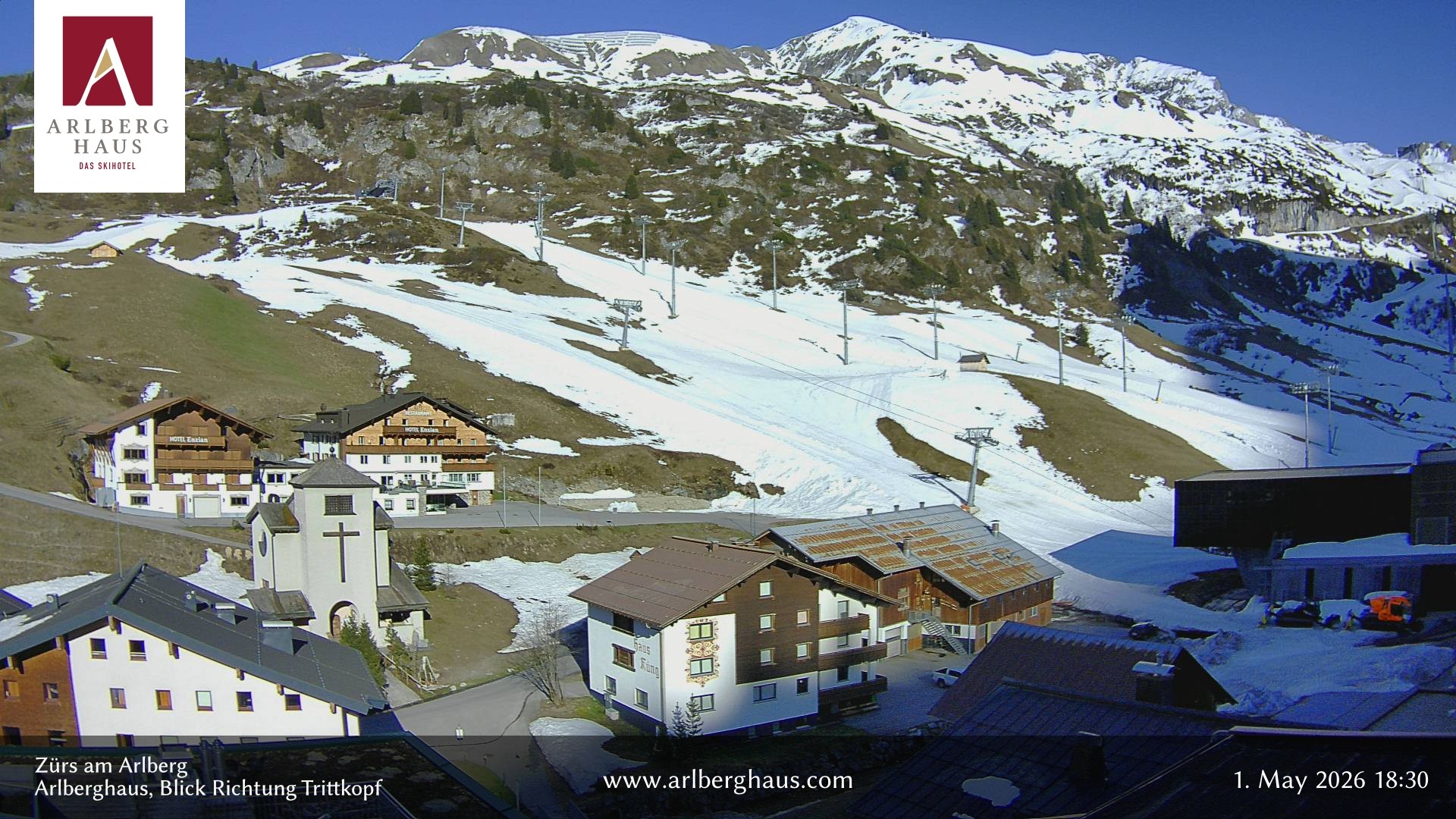 Archived image Webcam Arlberghaus at Zuers