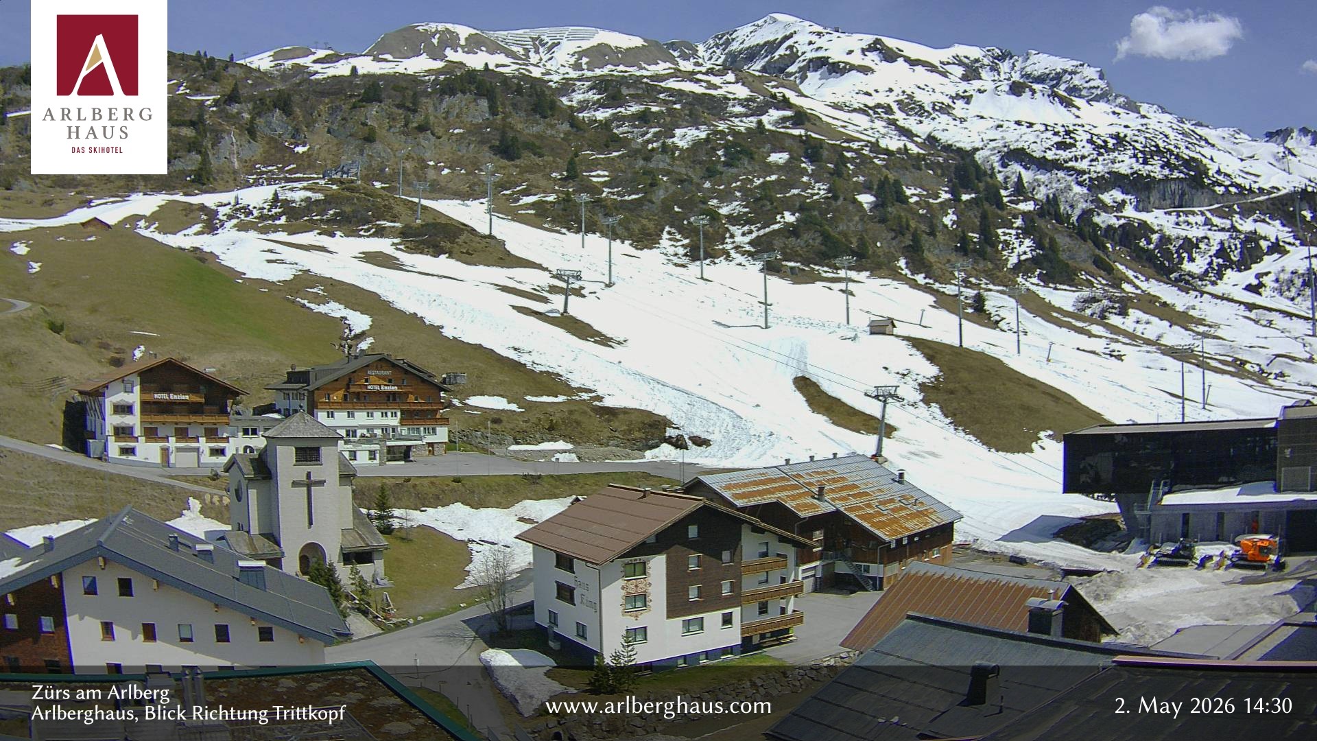 Archived image Webcam Arlberghaus at Zuers