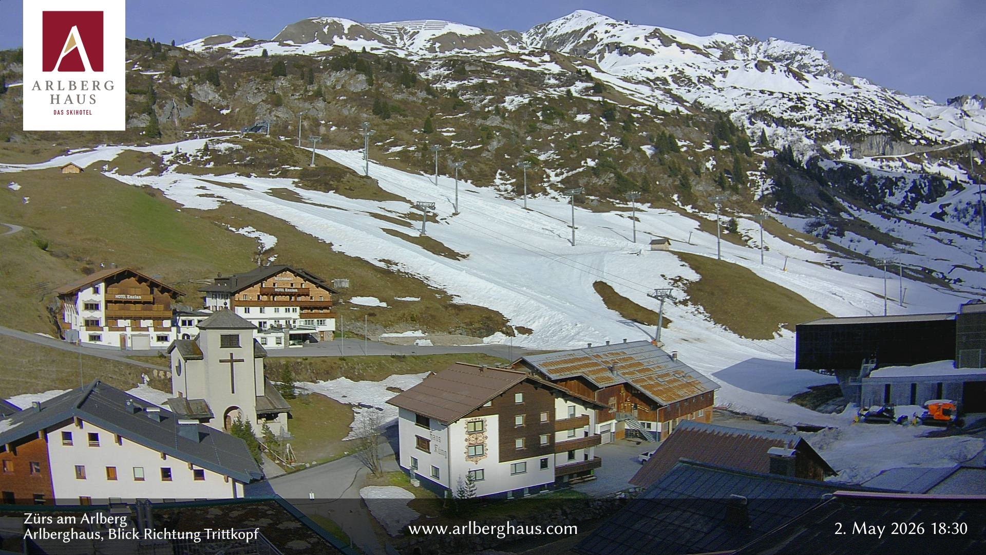 Archived image Webcam Arlberghaus at Zuers