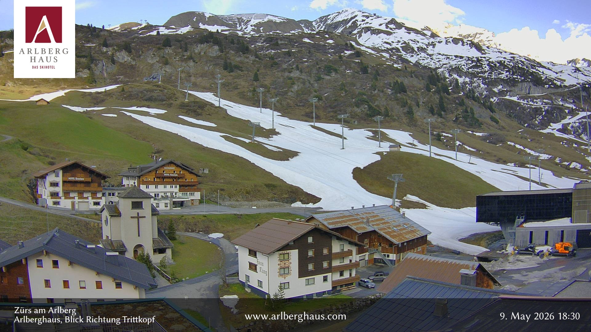 Archived image Webcam Arlberghaus at Zuers
