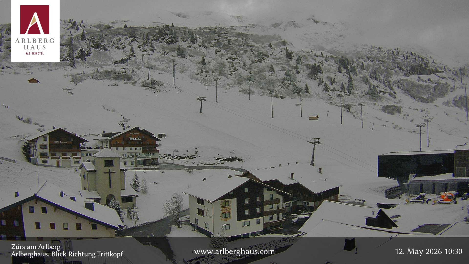 Archiv Foto Webcam Zürs: Hotel Arlberghaus