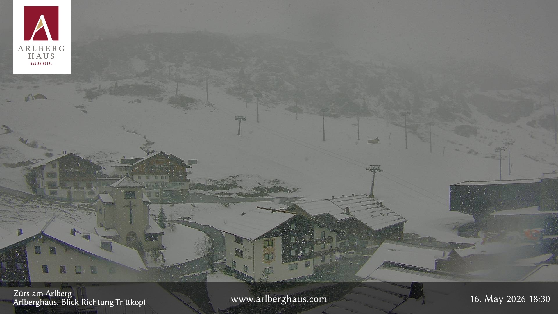 Archiv Foto Webcam Zürs: Hotel Arlberghaus