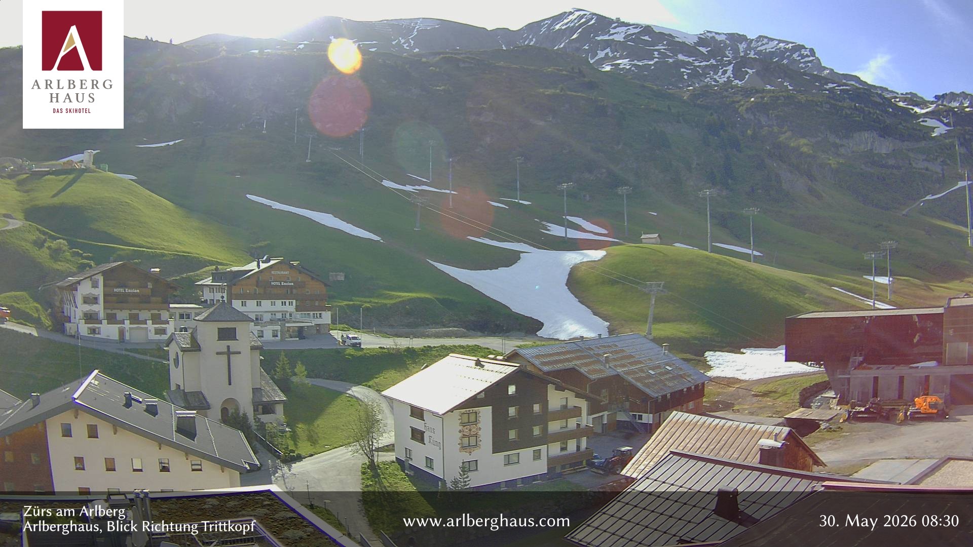Archived image Webcam Arlberghaus at Zuers