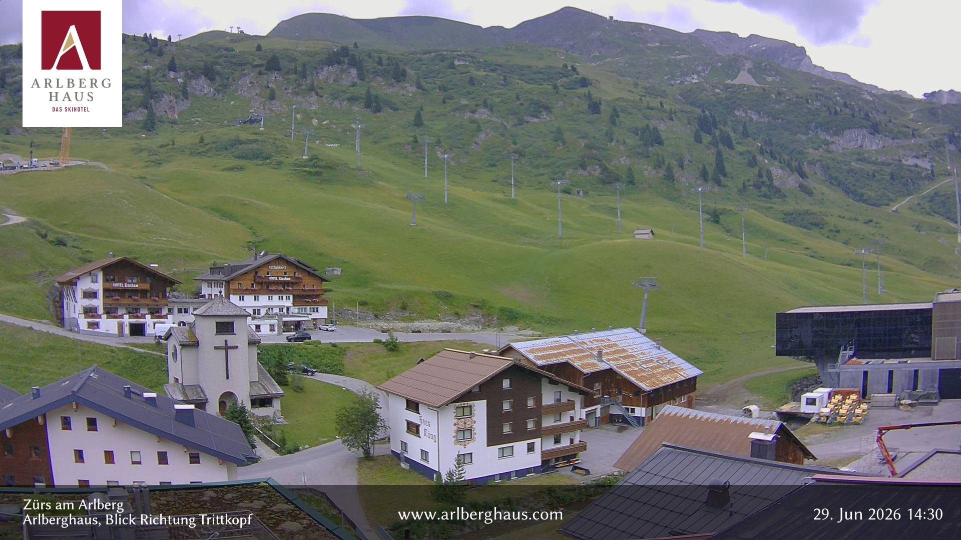 Archived image Webcam Arlberghaus at Zuers