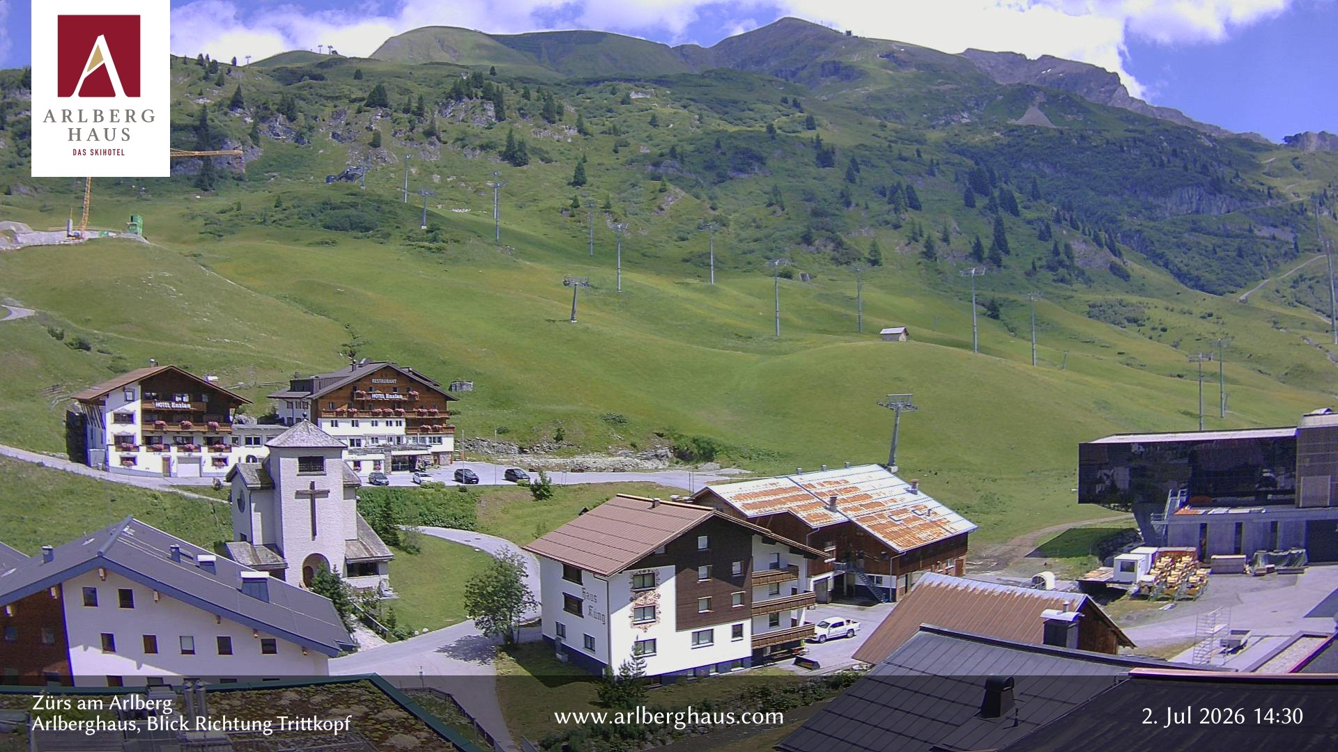 Archiv Foto Webcam Zürs: Hotel Arlberghaus