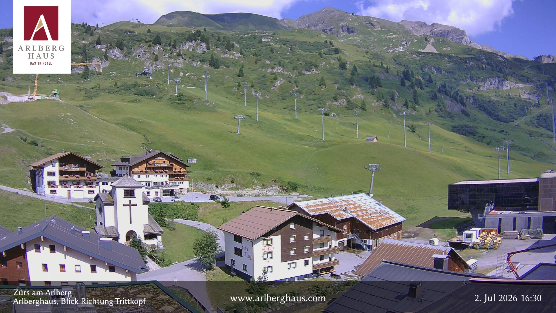 Archiv Foto Webcam Zürs: Hotel Arlberghaus