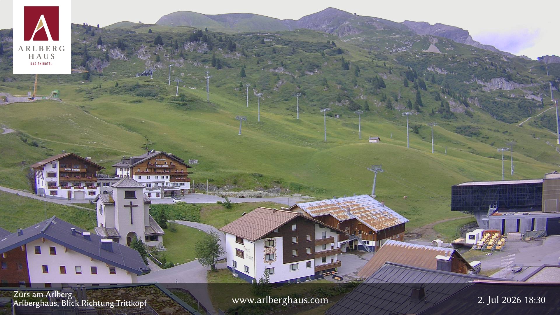 Archiv Foto Webcam Zürs: Hotel Arlberghaus