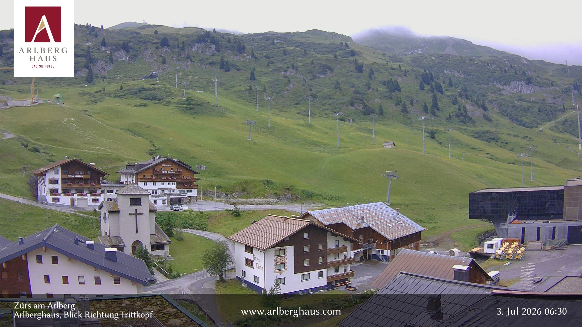 Archiv Foto Webcam Zürs: Hotel Arlberghaus
