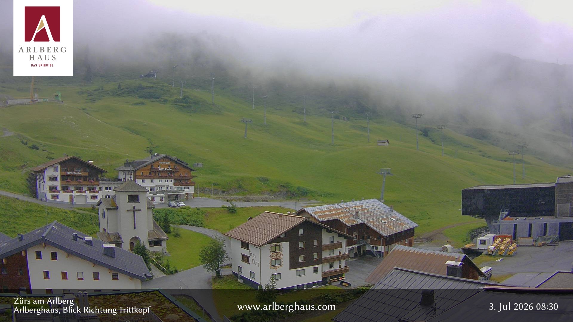 Archiv Foto Webcam Zürs: Hotel Arlberghaus