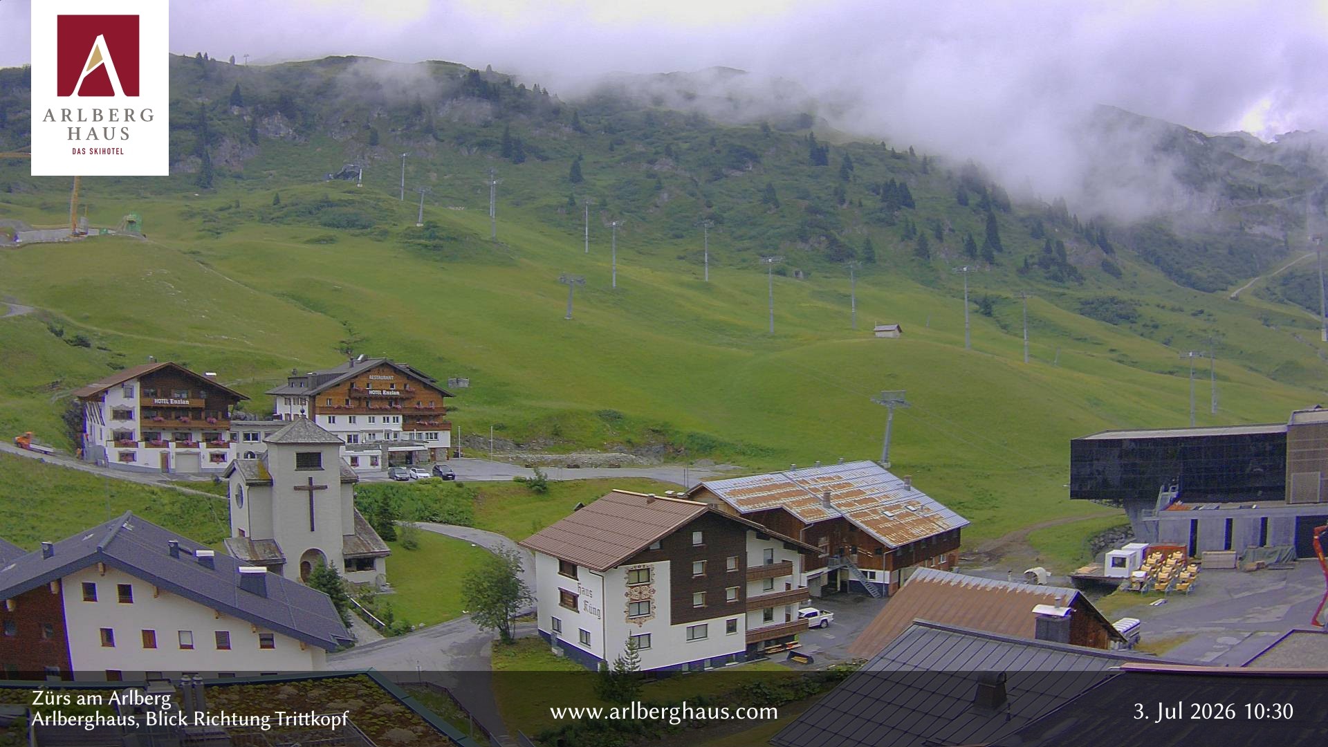 Archived image Webcam Arlberghaus at Zuers
