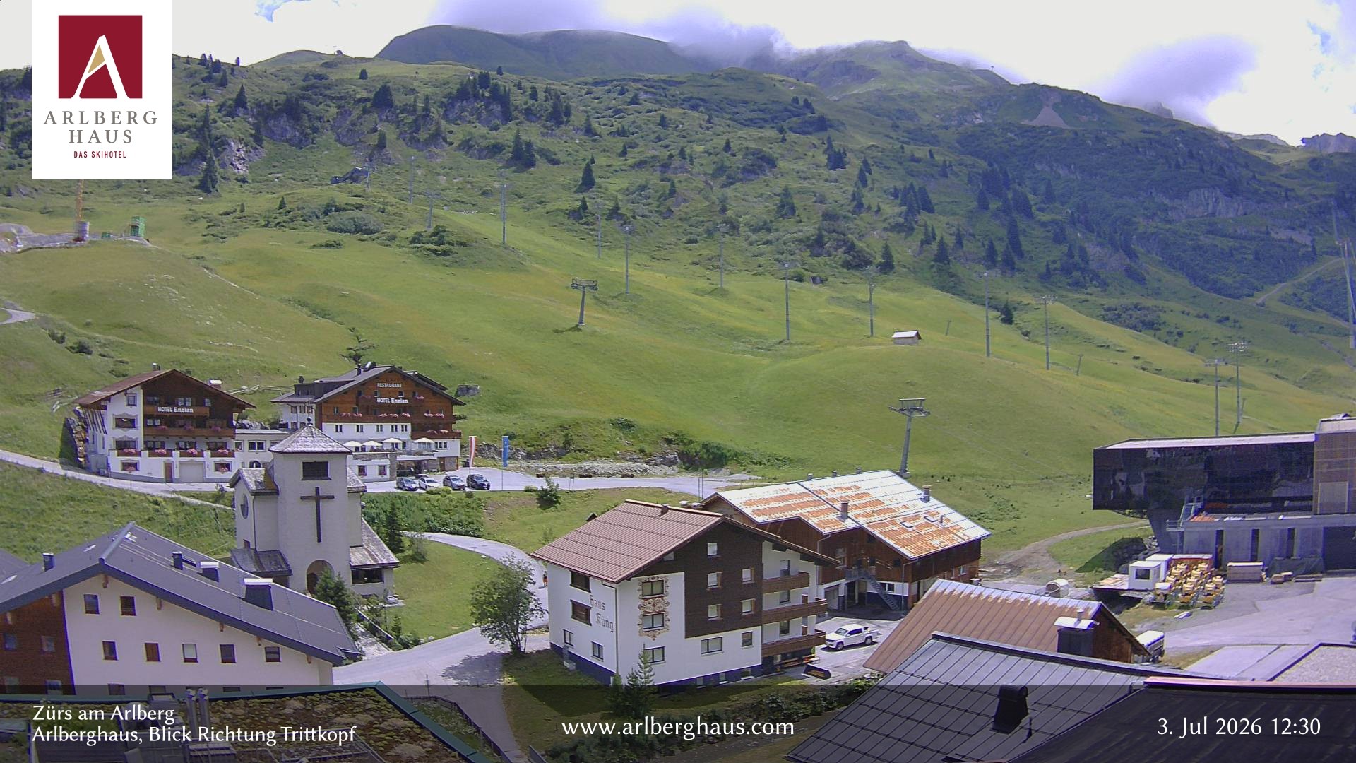 Archived image Webcam Arlberghaus at Zuers