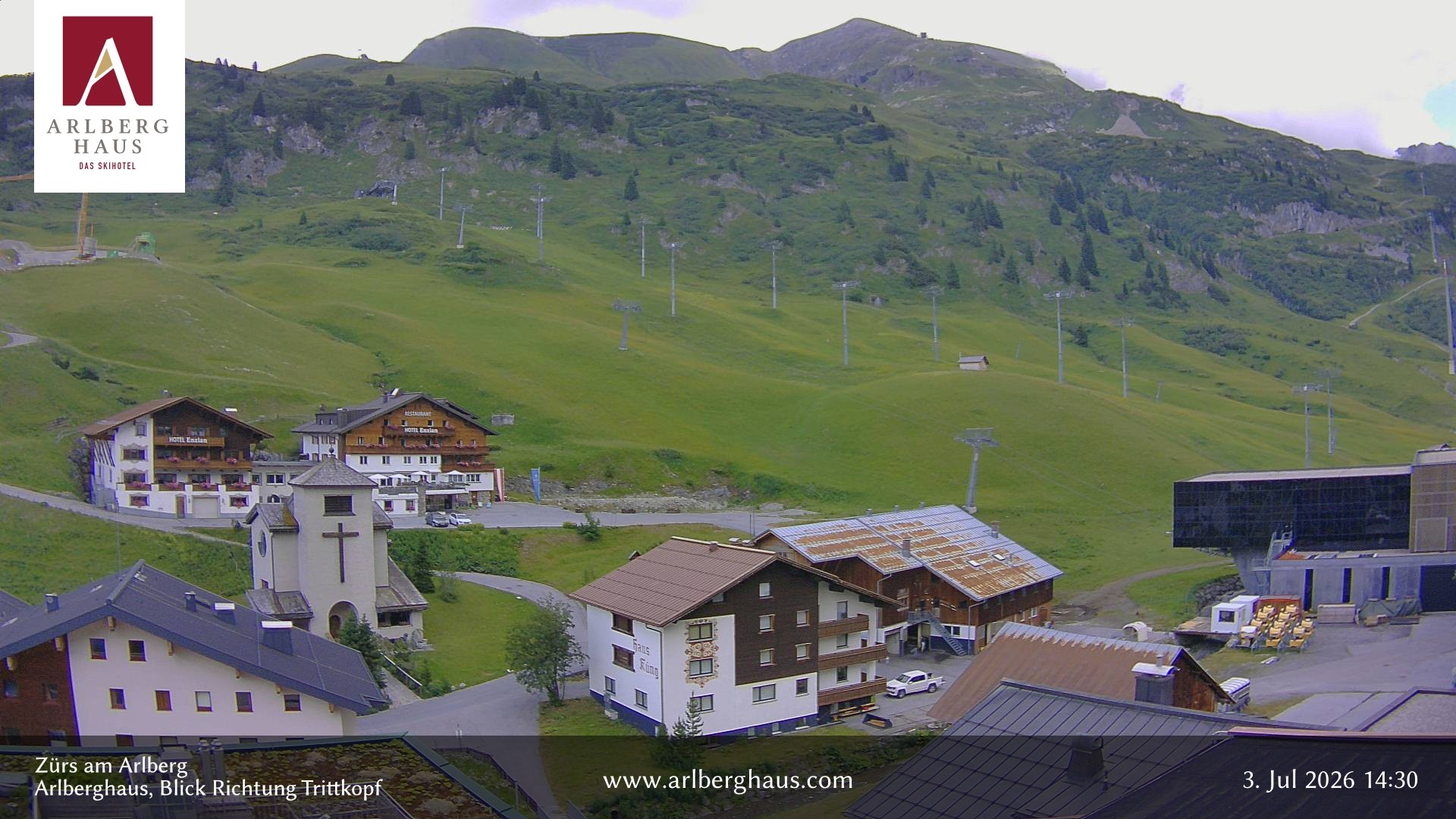 Archived image Webcam Arlberghaus at Zuers