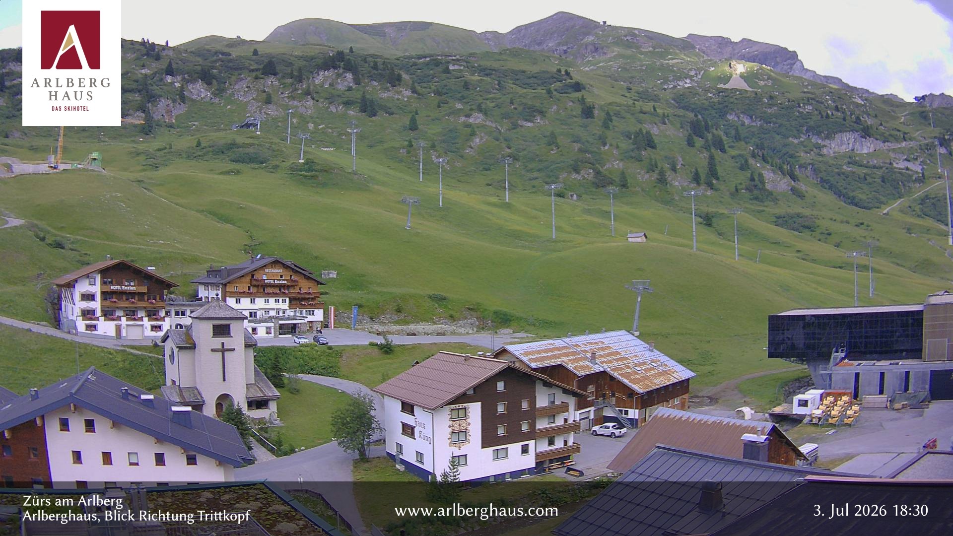 Archiv Foto Webcam Zürs: Hotel Arlberghaus