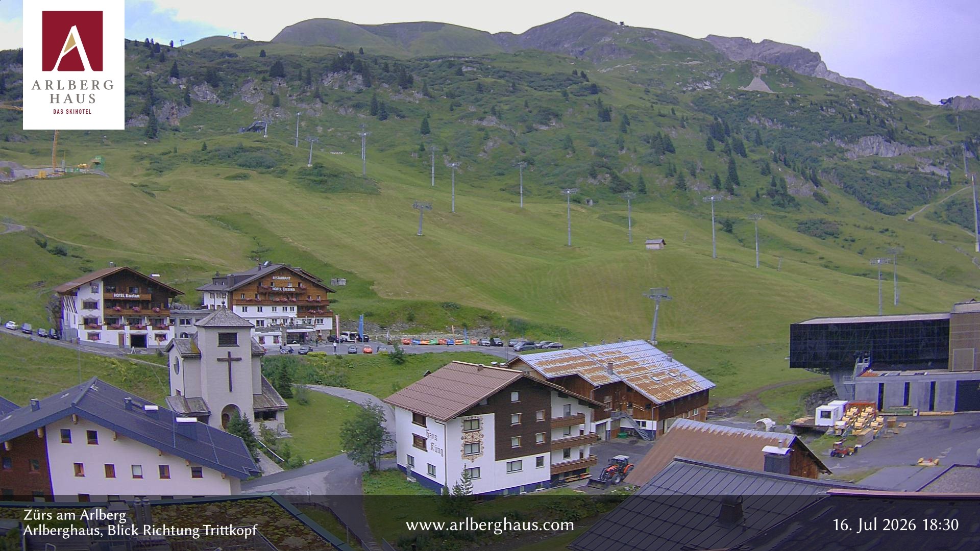 Archiv Foto Webcam Zürs: Hotel Arlberghaus