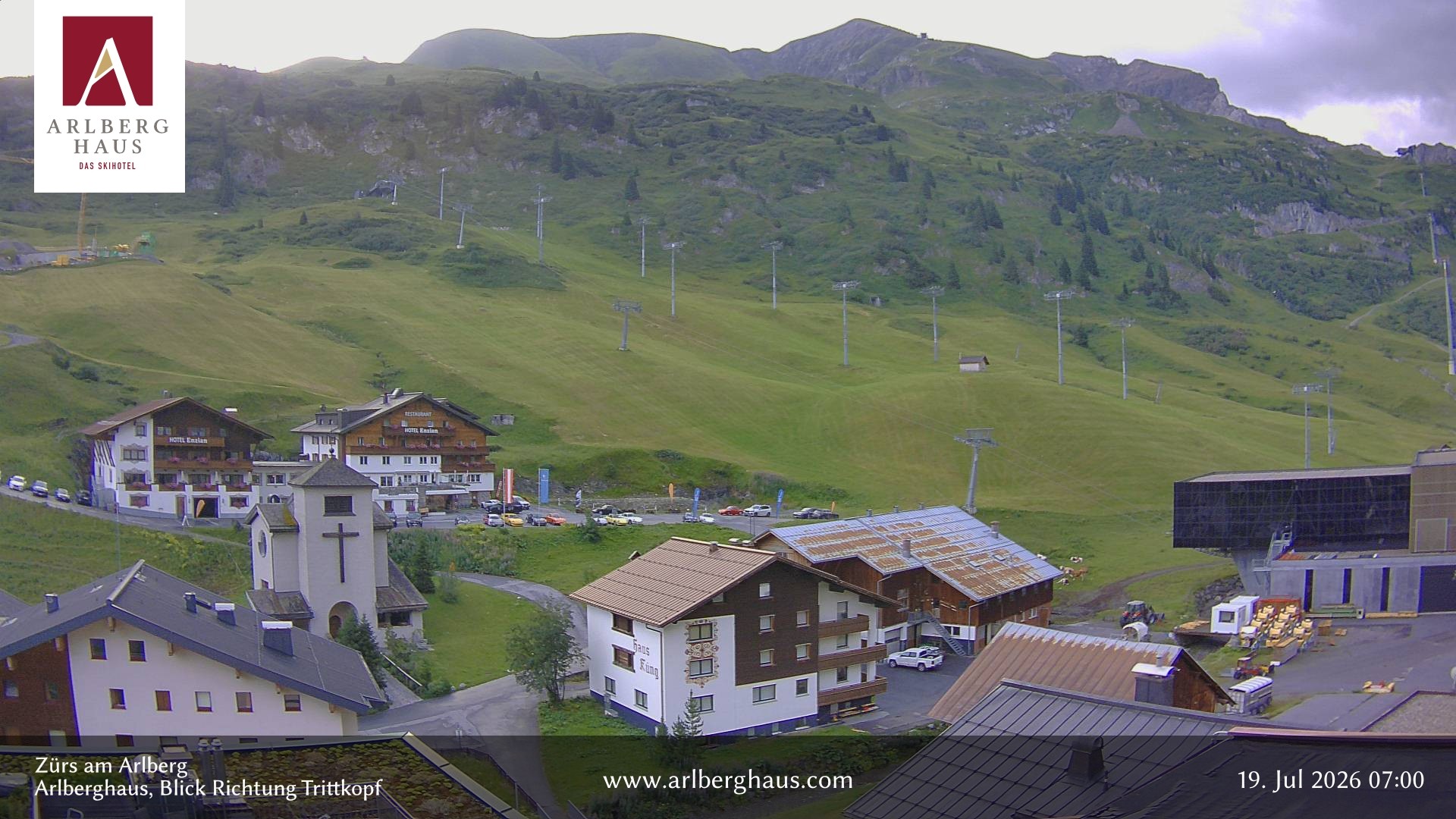 Archived image Webcam Arlberghaus at Zuers