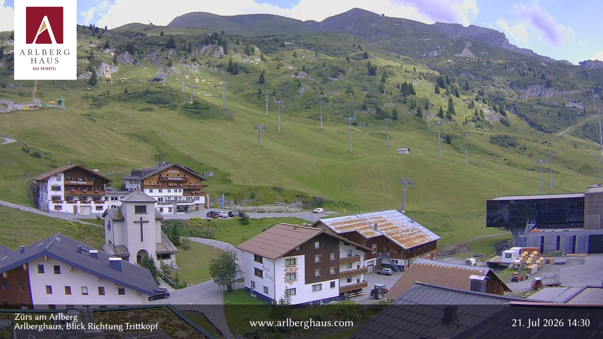 Archiv Foto Webcam Zürs: Hotel Arlberghaus