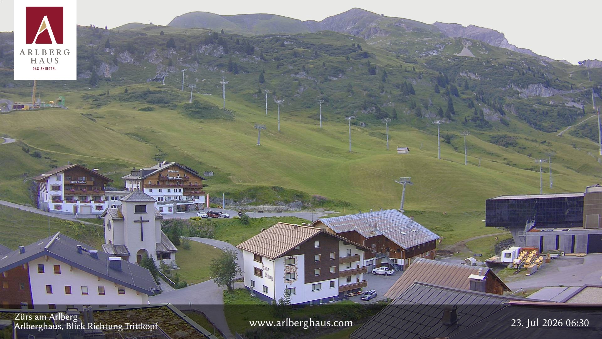 Archiv Foto Webcam Zürs: Hotel Arlberghaus