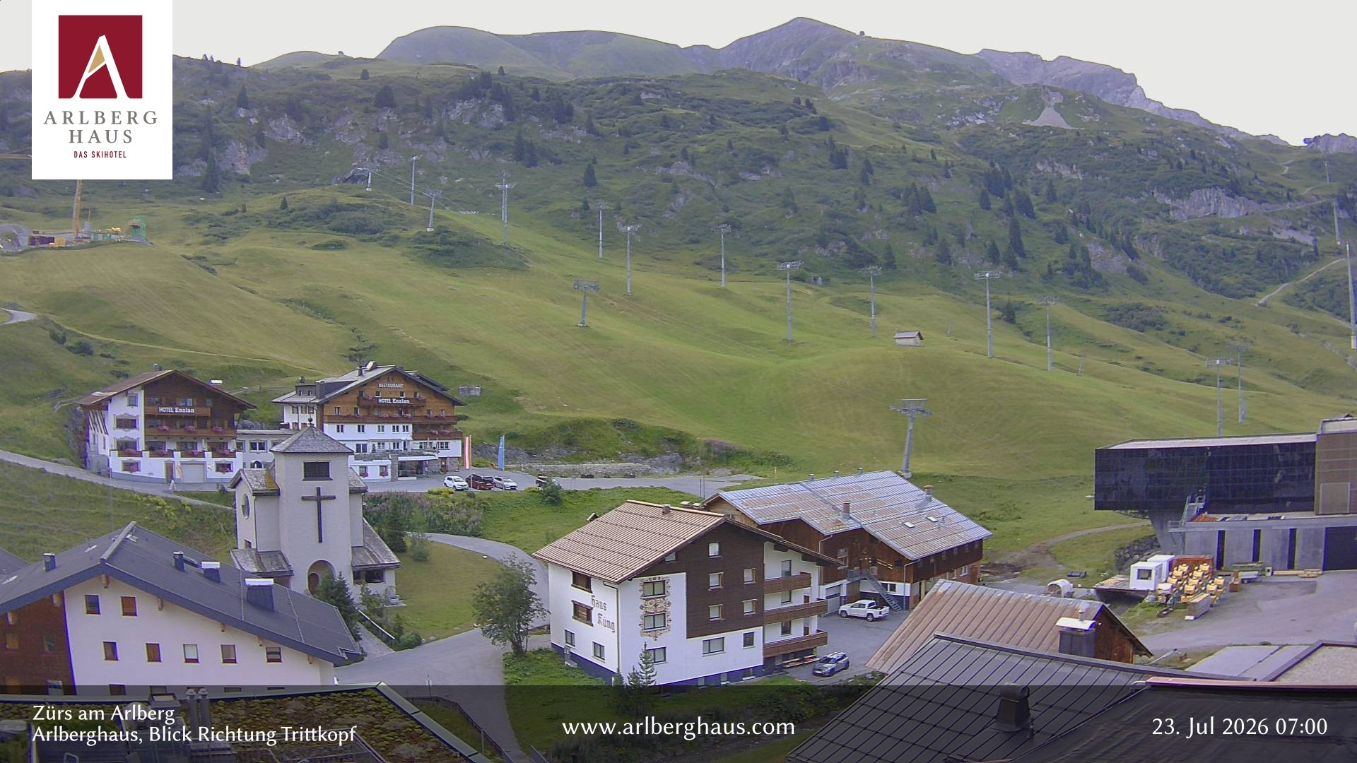 Archiv Foto Webcam Zürs: Hotel Arlberghaus