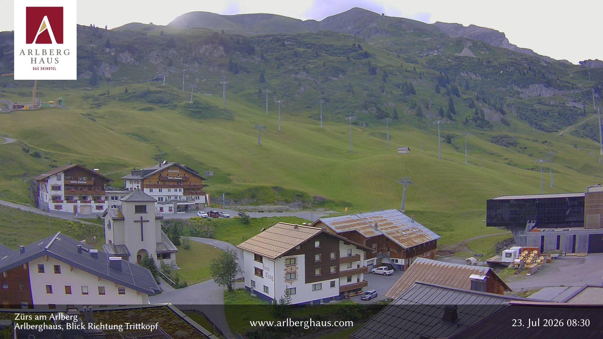 Archiv Foto Webcam Zürs: Hotel Arlberghaus