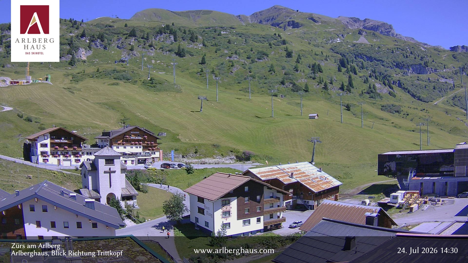 Archiv Foto Webcam Zürs: Hotel Arlberghaus