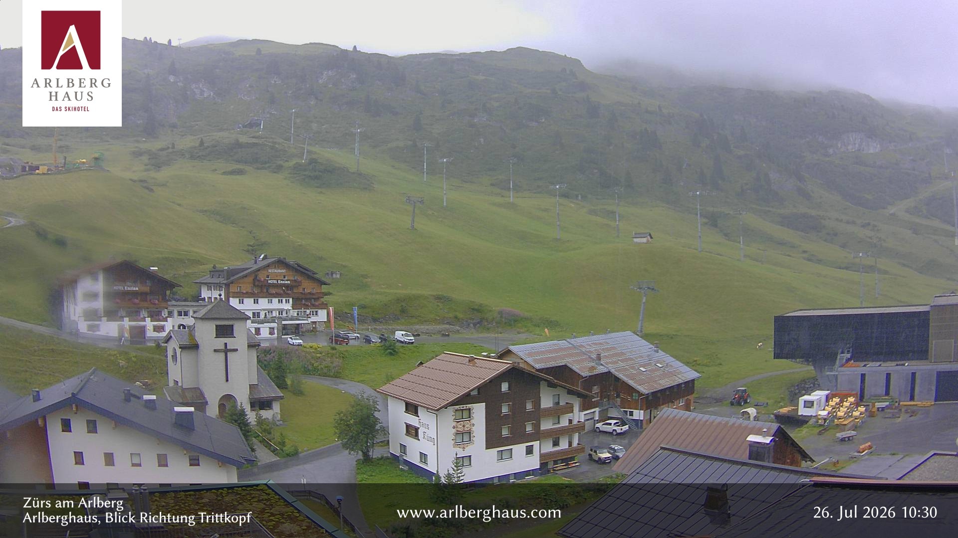 Archiv Foto Webcam Zürs: Hotel Arlberghaus